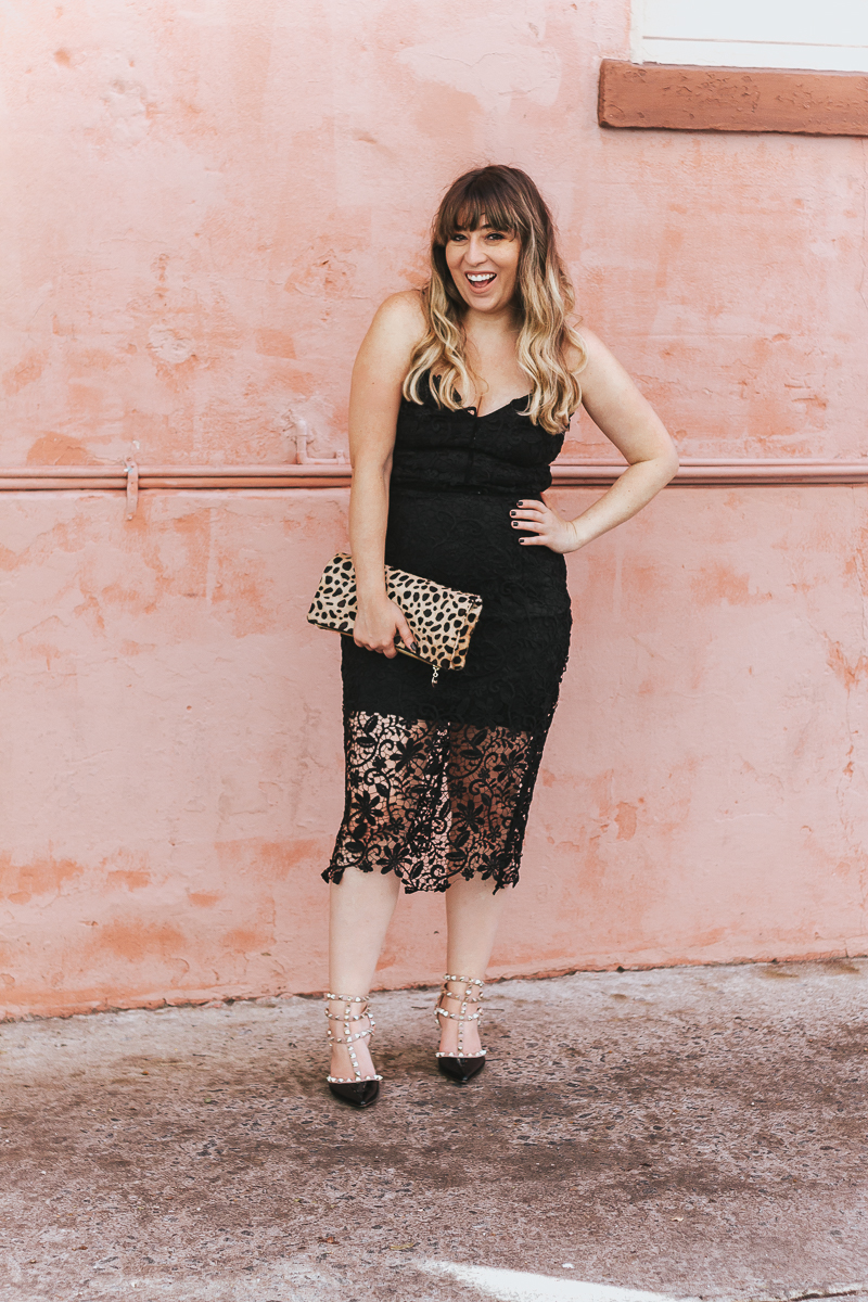 Adelyn Rae lace midi dress for fall and holiday