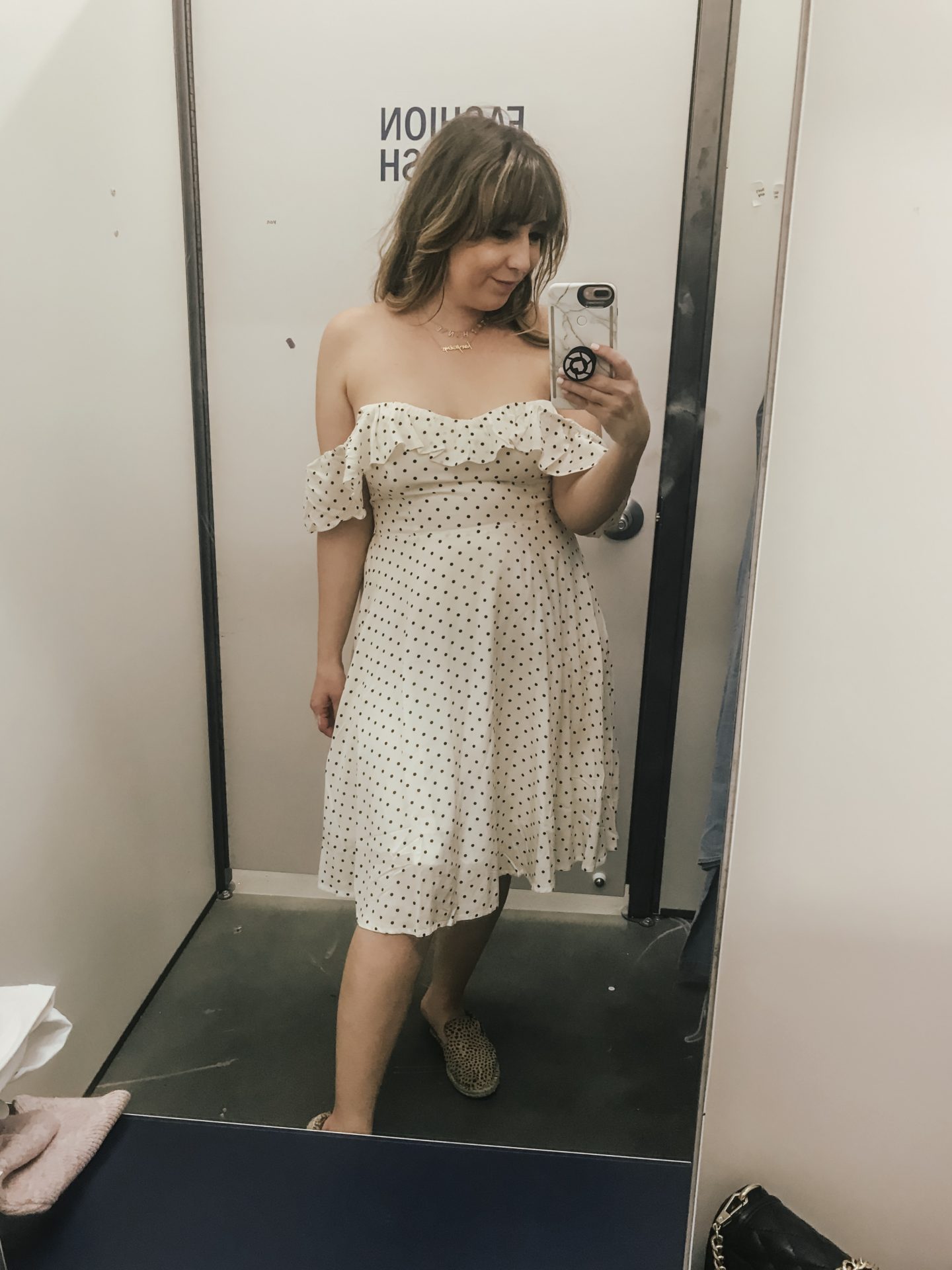 Old Navy polka dot fit + flare dress