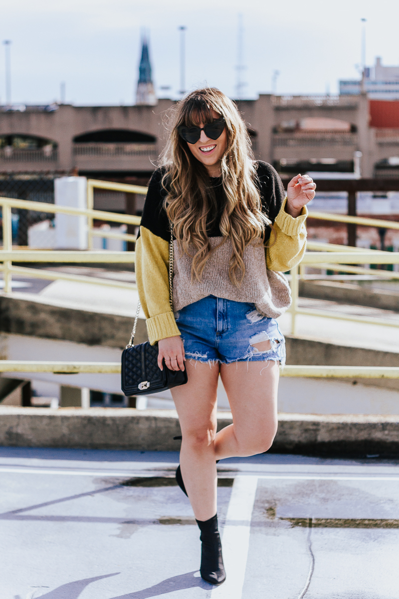 sweater and shorts outfit