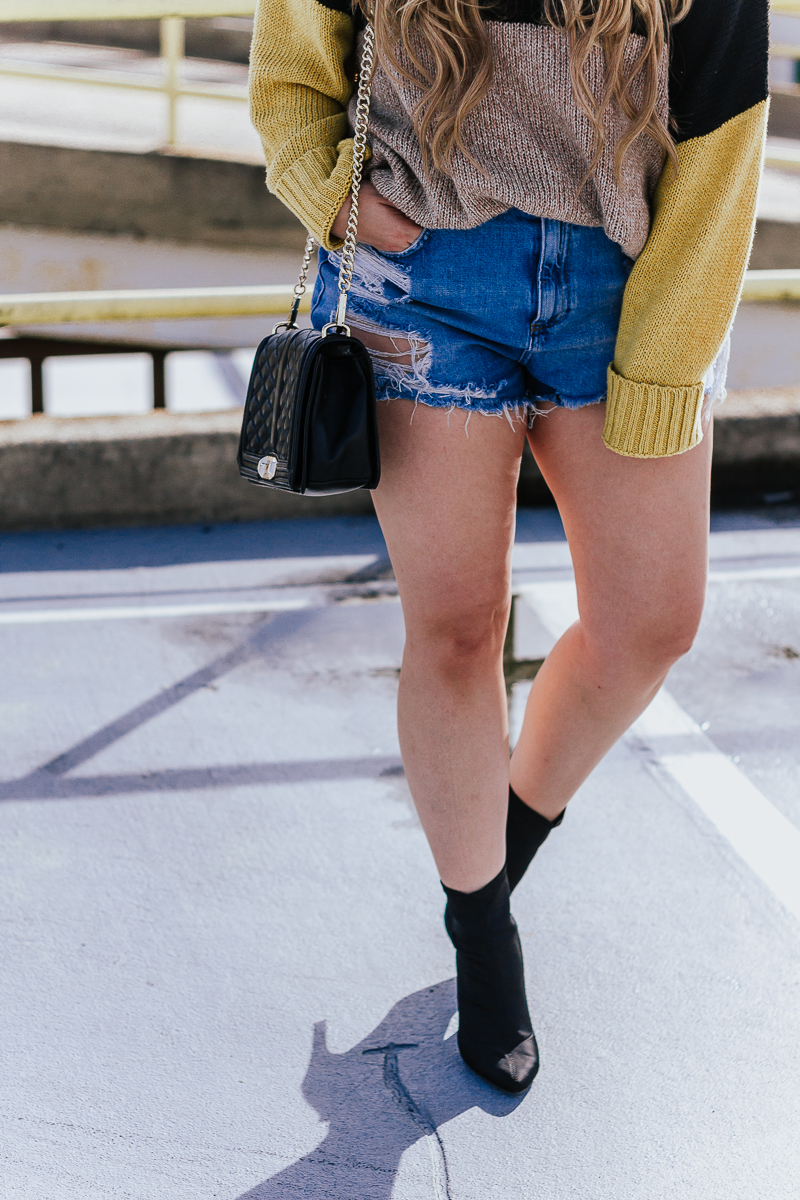 Spring Outfit Idea- jean shorts + sweaters-8