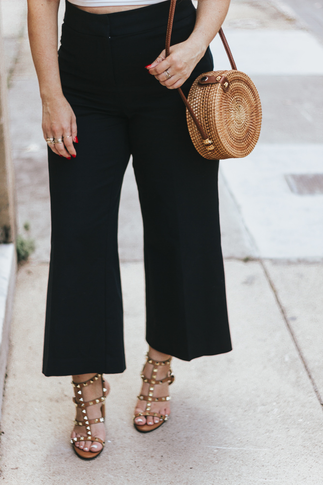 wide leg cropped pants