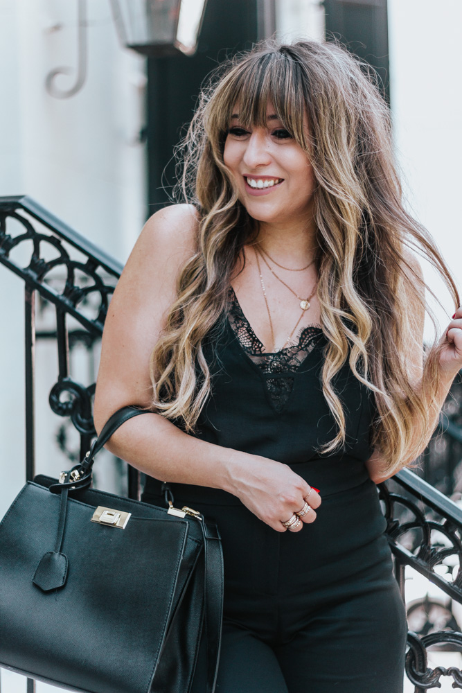 lace cami and layered necklaces - summer outfit ideas