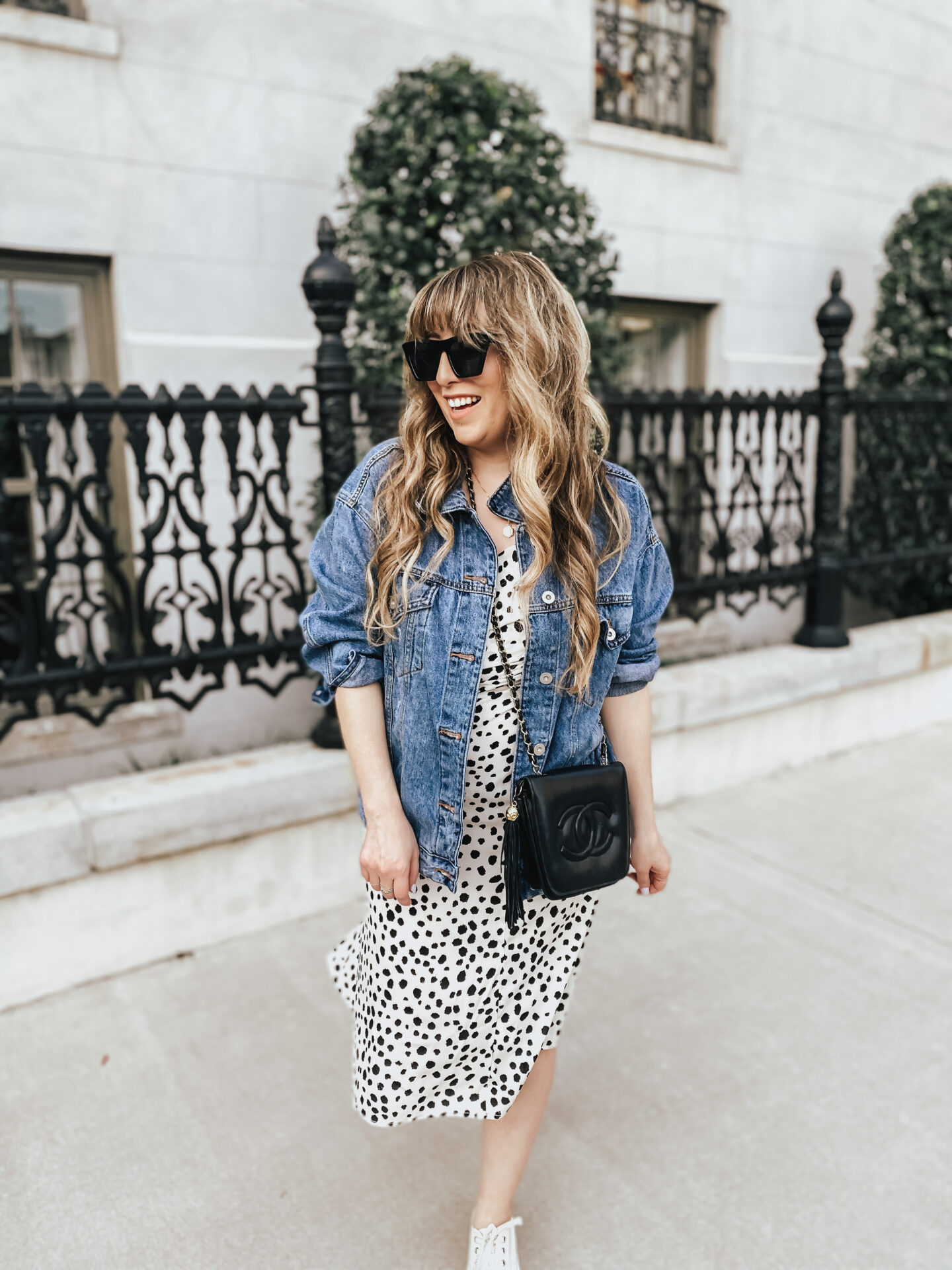 Midi Dress and Jean Jacket Outfit