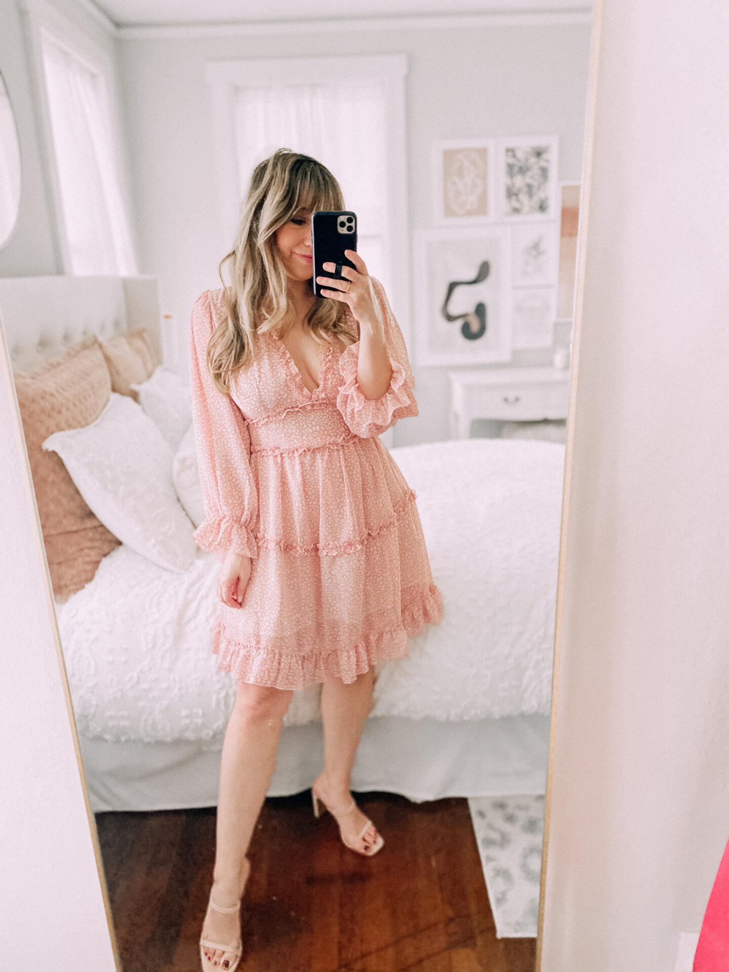 Amazon Valentine's Day Outfits - pink ruffled dress