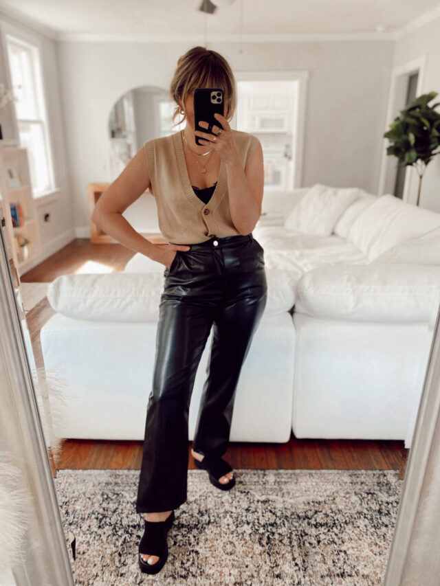 6 Fall Transitional Leather Pants Outfits